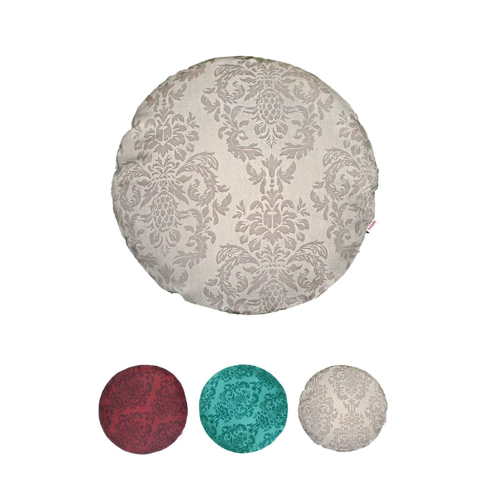 Kissenhülle Epoche, beties (1 Stück), runder Bezug verschiedene Größen und Farben Ornamente Ton in Ton