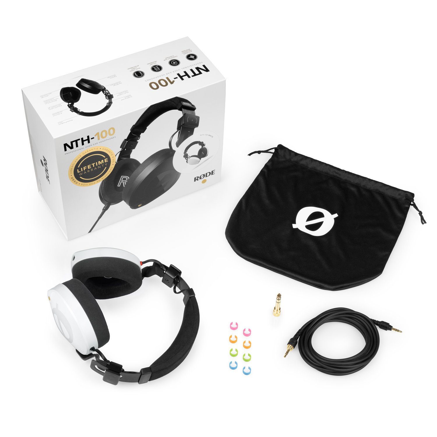 RØDE Rode NTH-100 Studio-Kopfhörer Weiss mit Kabel Kopfhörer (mit Verlängerungskabel)