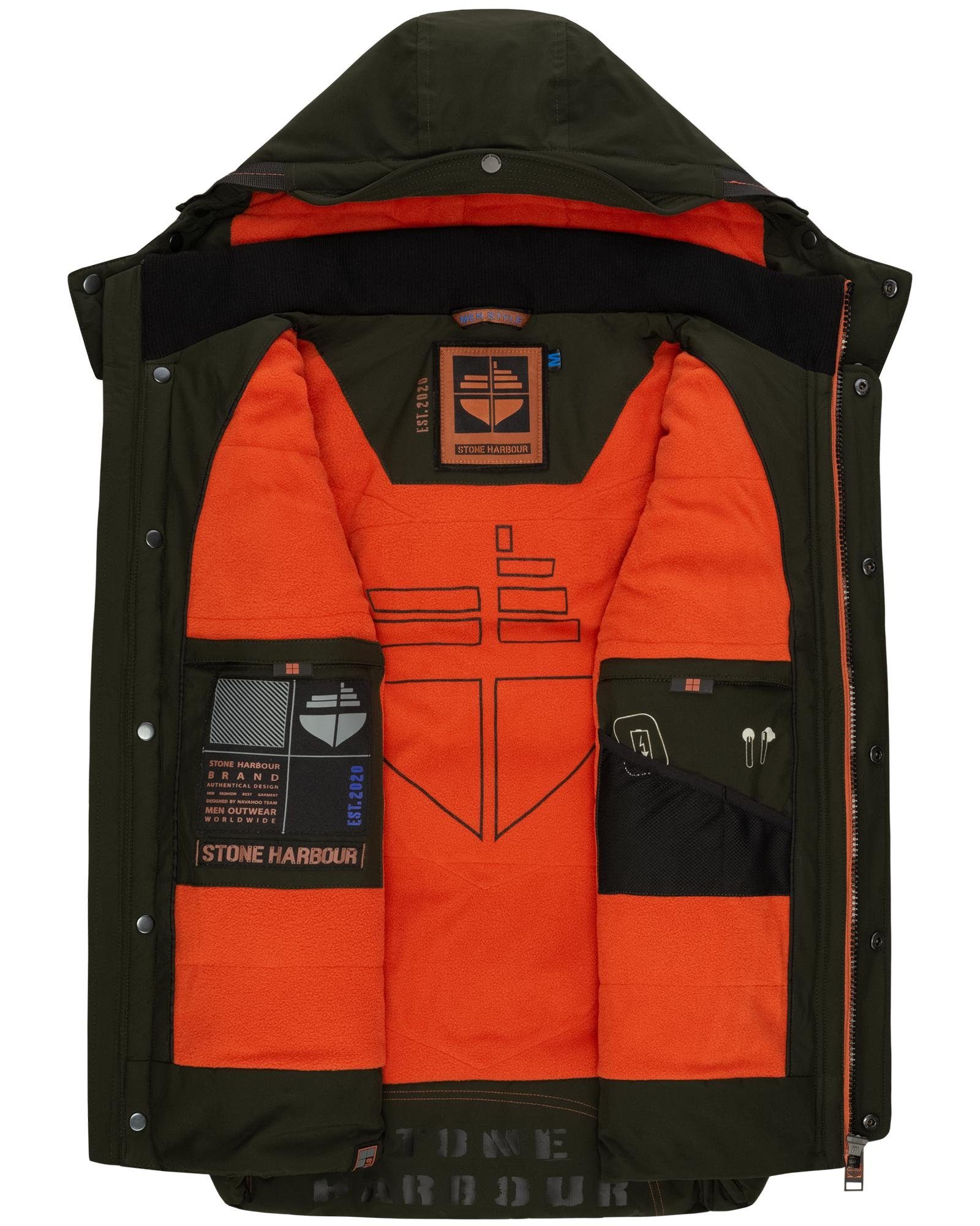 Stone Harbour Steppweste Egoor Sportliche Outdoorweste mit abnehmbarer Kapuze