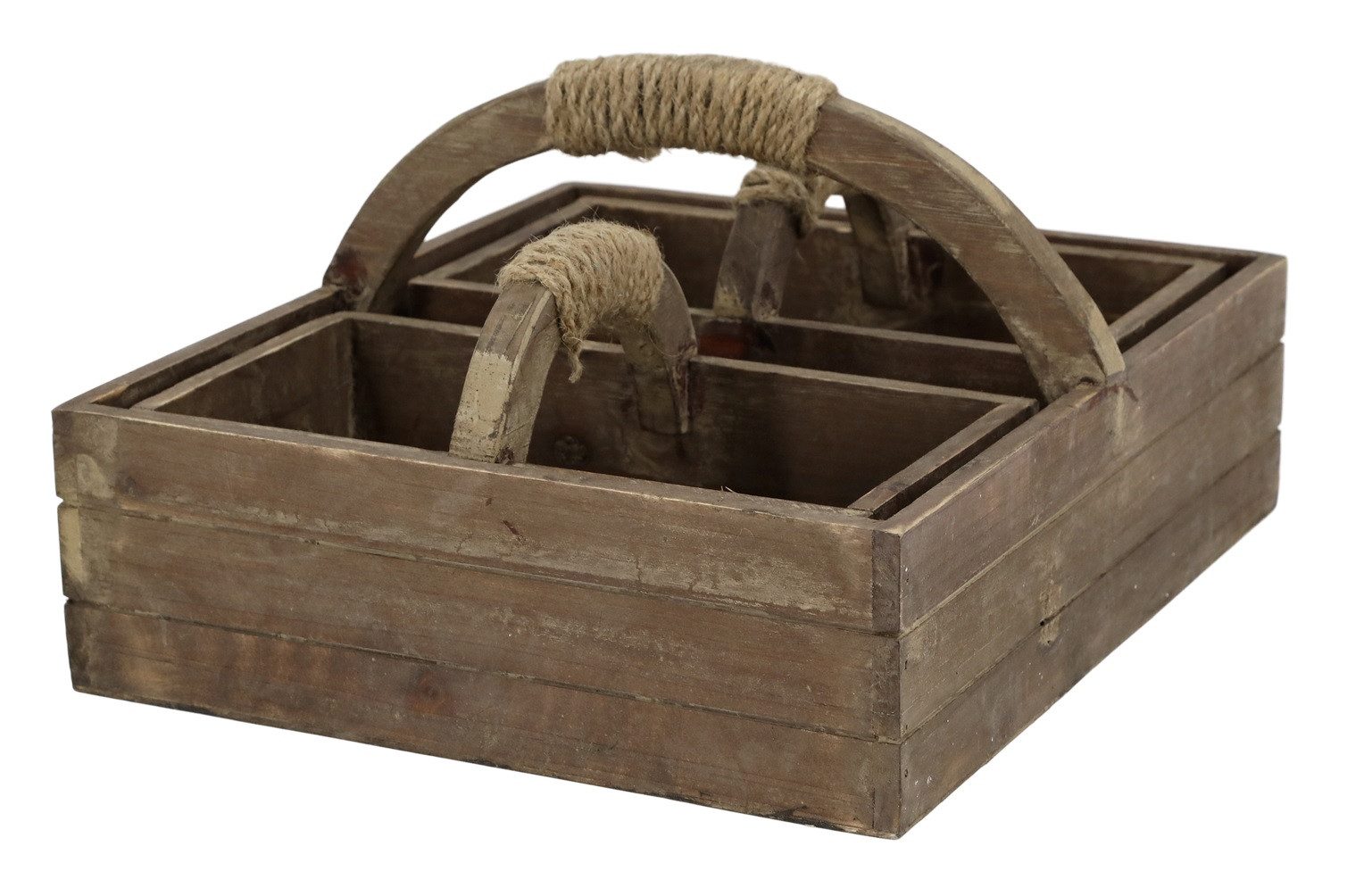 Chic Antique Holzkiste Chic Antique - Kasten mit 2 Ящики Holzkiste Holzkorb Kiste Holz