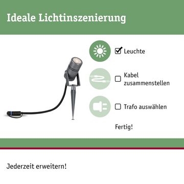 Paulmann LED Gartenstrahler Plug & Shine LED Strahler Radon in Grau 11W 1200lm IP65, keine Angabe, Leuchtmittel enthalten: Ja, fest verbaut, LED, warmweiss, Außenstrahler