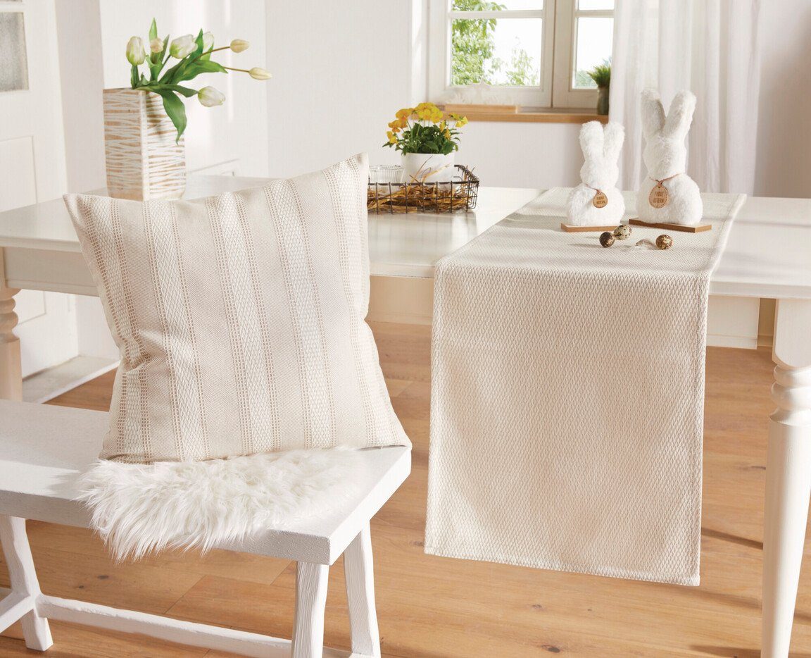 Home-trends24.de Kissenhülle Kissenhülle Beige Weiß Natur günstig online kaufen