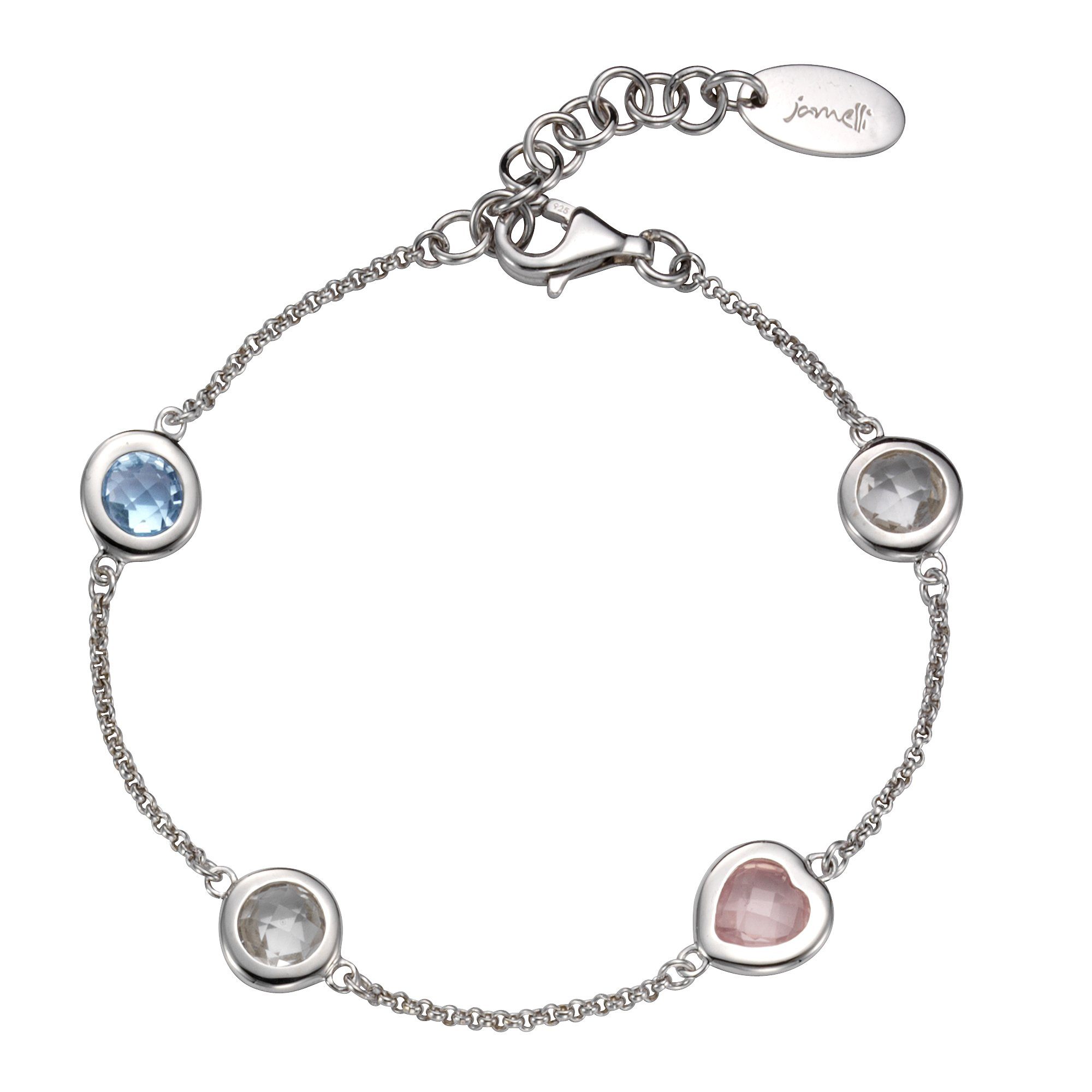 SCOUT Kinderarmband Aus 925er Silber – Mit Handbemalten Blümchen- & Frosch-Anhängern, Rhodiniert & 17 Cm Lang