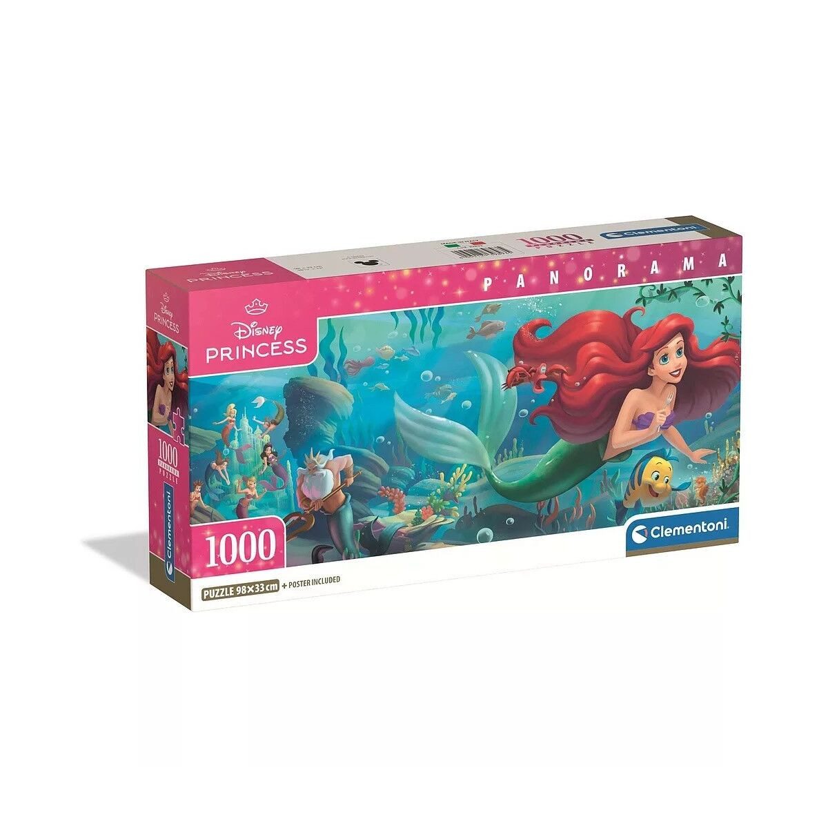 Clementoni® Lernspielzeug Disney Prinzessin Ariel Panorama Kompakt-Puzzle Clementoni