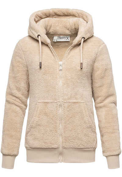 REPUBLIX Sweatjacke JANIE Damen Teddy Sweatjacke Plüsch Hoodie Pullover Zipper Jacke