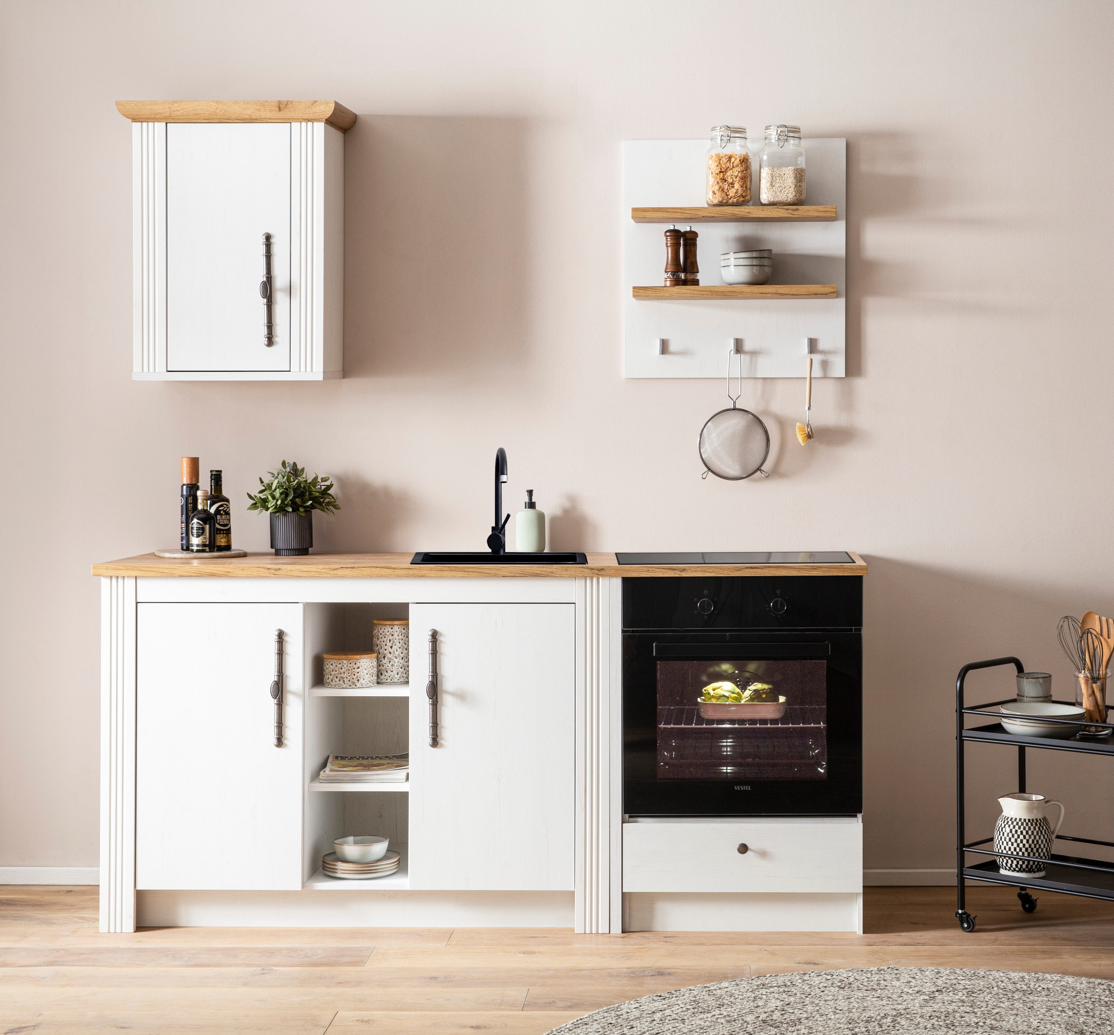 KOCHSTATION Küchenzeile KS-Westminster, Pantryküche im Landhaus Stil, hochw günstig online kaufen