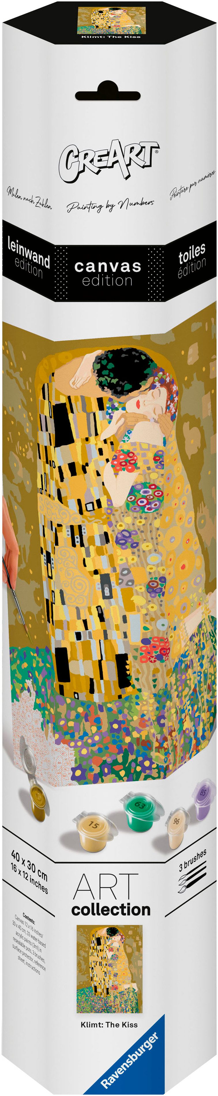 Ravensburger Malen nach Zahlen CreArt, Leinwand ART Collection: Der Kuss (Klimt), Made in Europe