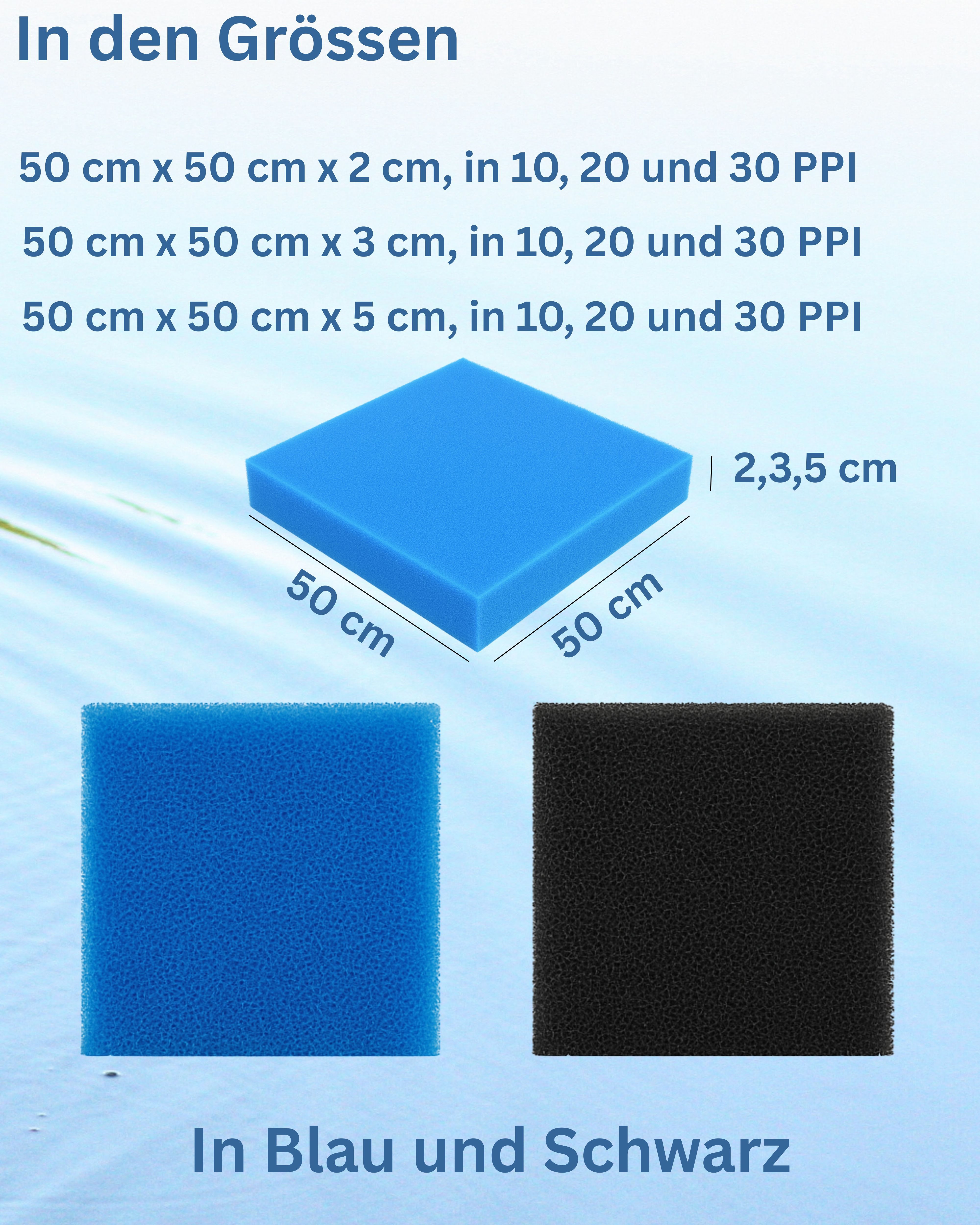 gws Filtermatte gws Filtermatte für Teich und Aquarium, zuschneidbares Filtermedium, Für Süß- und Meerwasser, Einfach zu reinigen