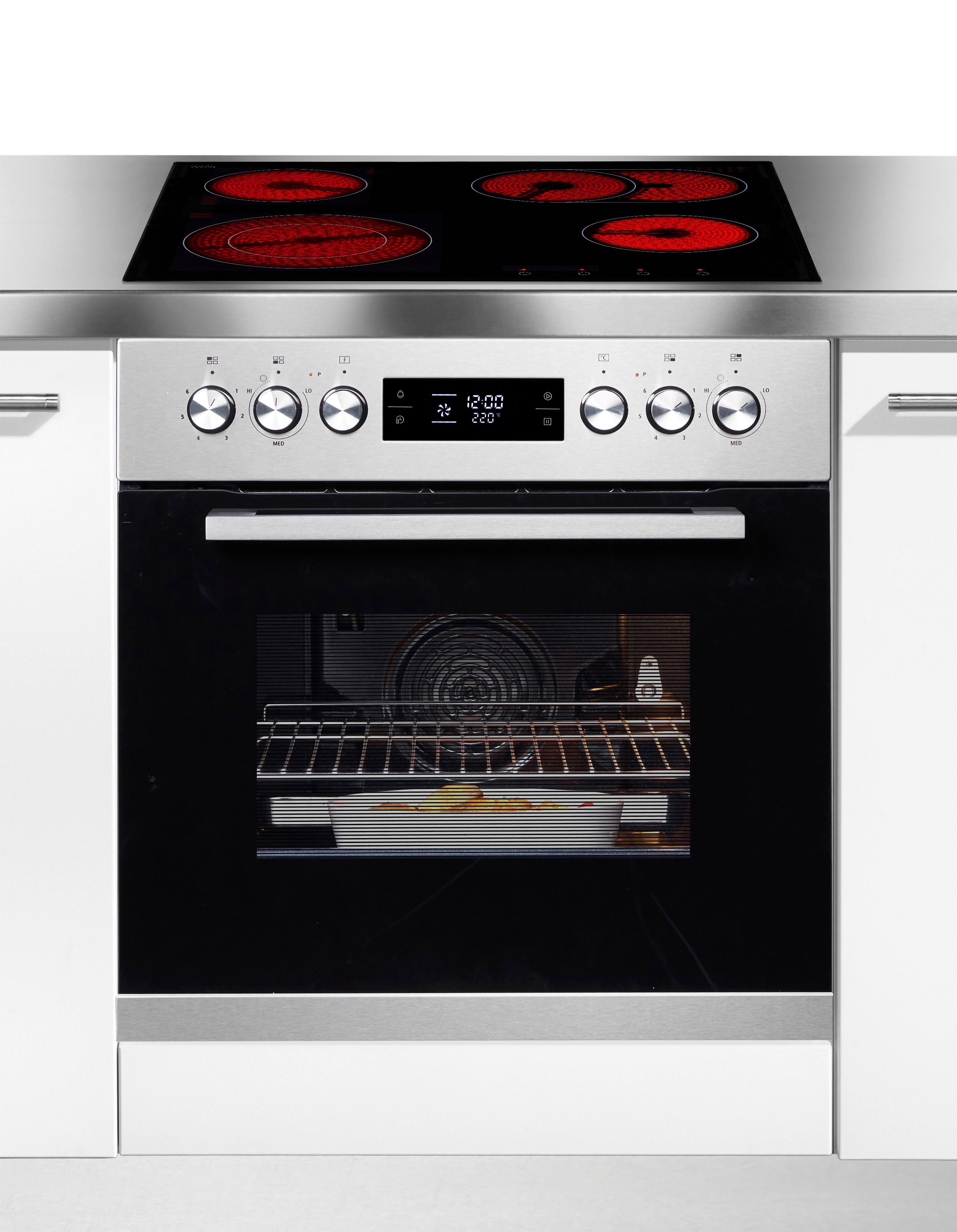 Hanseatic Elektro-Herd-Set HBCO7010PA1 + HC46066CB, mit 1-fach-Teleskopauszug, Pyrolyse-Selbstreinigung, Pyrolyse-Selbstreinigung: Nie mehr den Backofen schrubben