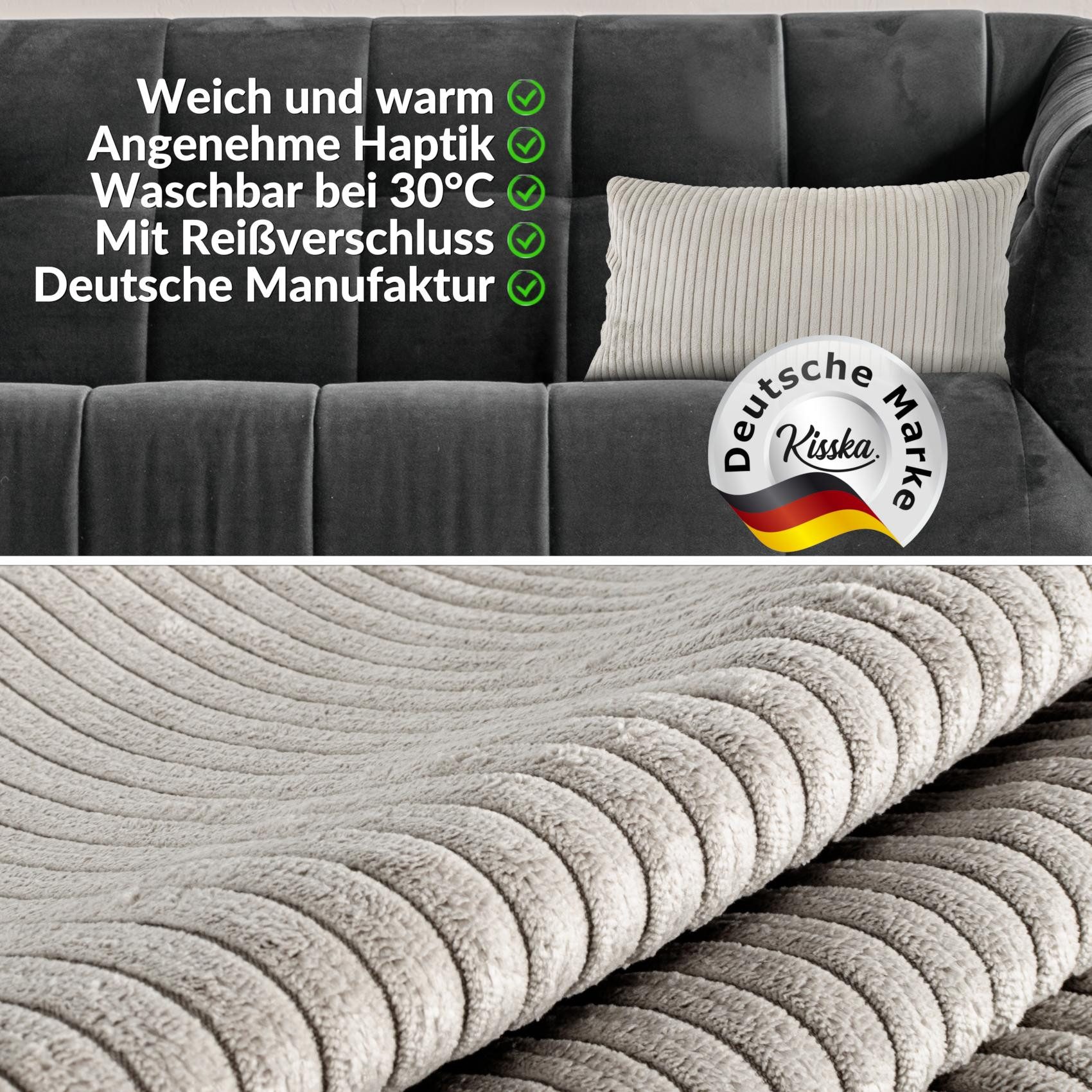 ANRO Dekokissen Kissenhülle MIT oder OHNE Füllung Kissenbezug Zierkissen, Kissenhülle in 30x50cm ohne Füllung Hellgrau