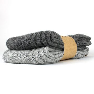 Wörleonline Thermosocken Alpaka Socken (Set, 2-Paar) Wintersocken für Damen und Herren, Wollsocken, ideal für den Winter
