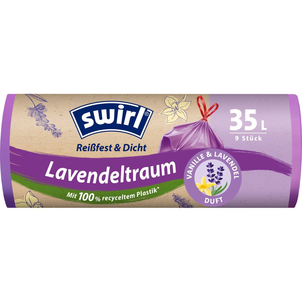 Swirl Müllbeutel Swirl® Duft-Müllbeutel Vanille-Lavendel 35 L