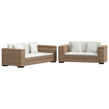 vidaXL Sofa Sofa-Set 2-Sitzer und 3-Sitzer Echtes Rattan