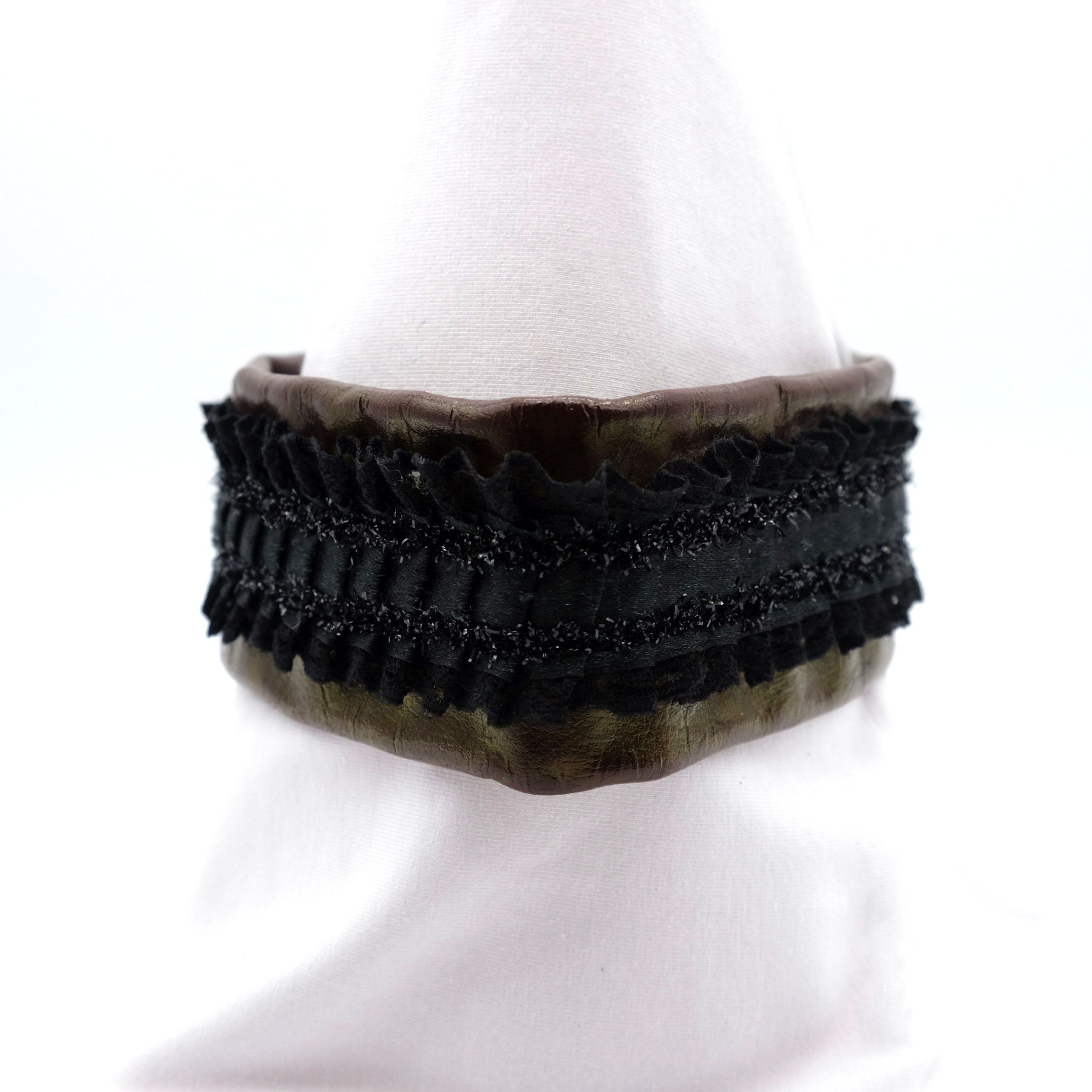 Doppelmoppel Hunde-Halsband Hundehalsband kleine Hunde, Zugstopp Leder 37 cm, Leder, HANDMADE IN GERMANY