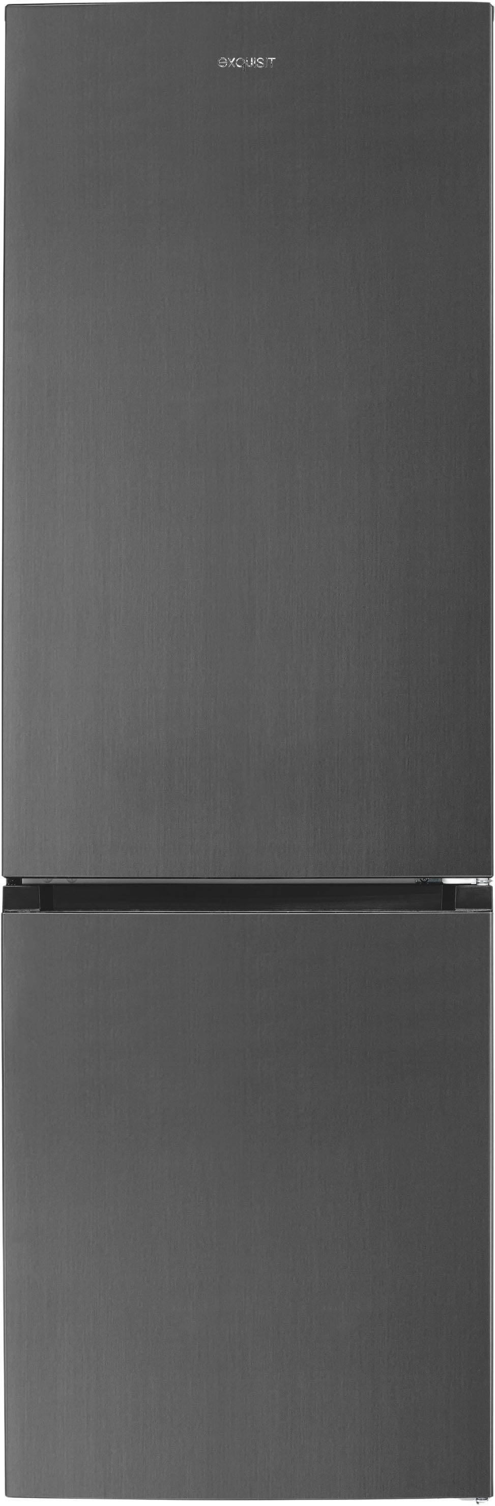 exquisit Kühl-/Gefrierkombination KGC400-130-NF-040D inoxlook-az, 186 cm hoch, 60 cm breit, Humidity Box für optimale Feuchtigkeitsregulierung & kein Abtauen mehr