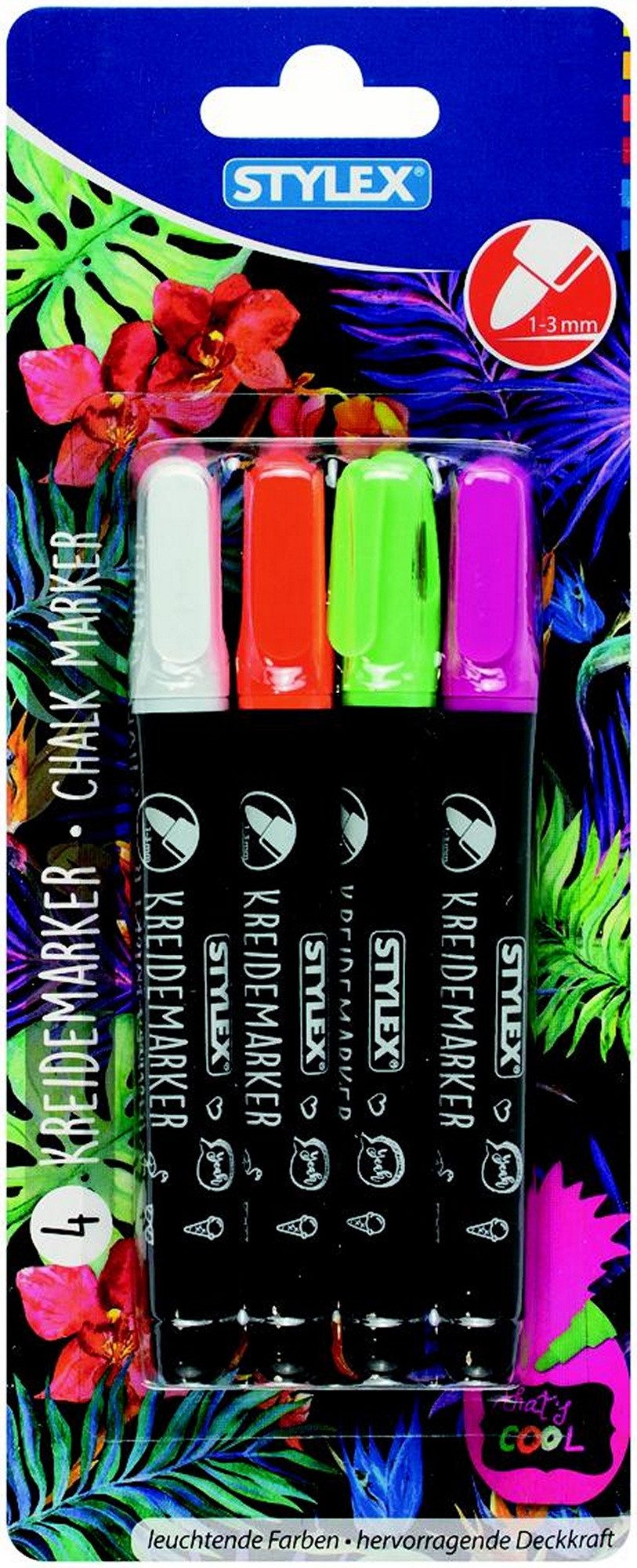 Marker 4 Kreidemarker / 1-3 mm Kreidestifte / 4 verschiedene Farben