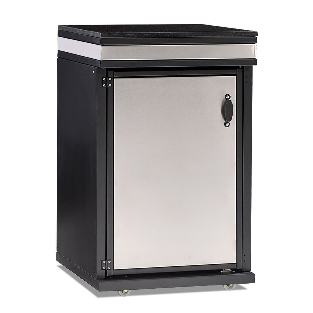 Xlmoebel Outdoor-Küche Edelstahl Außenküchenmodul mit Holzverkleidung in Silber, Made in Europa
