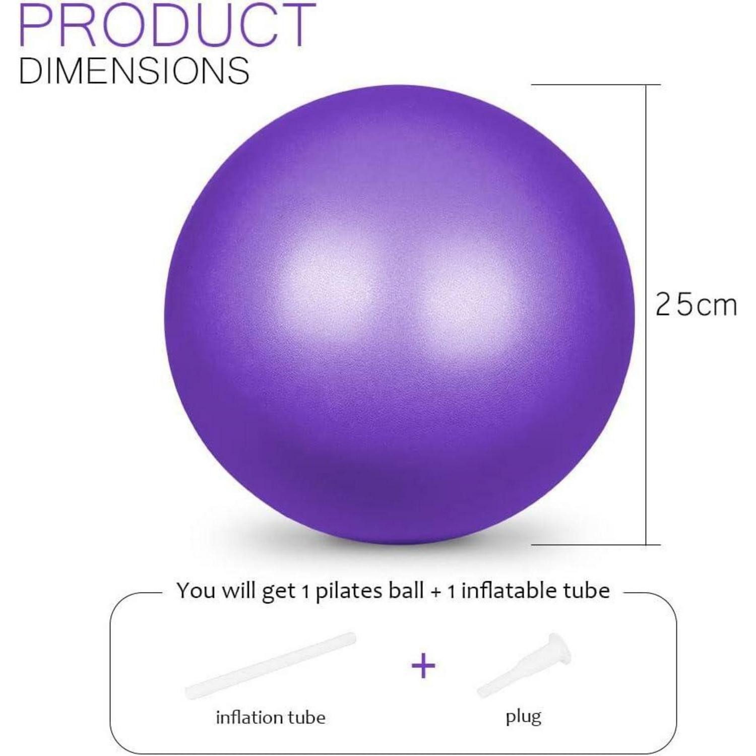 LuxusKollektion Gymnastikball Gymnastikball Pilates-Ball 25cm Soft Yoga Ball mit aufblasbarem