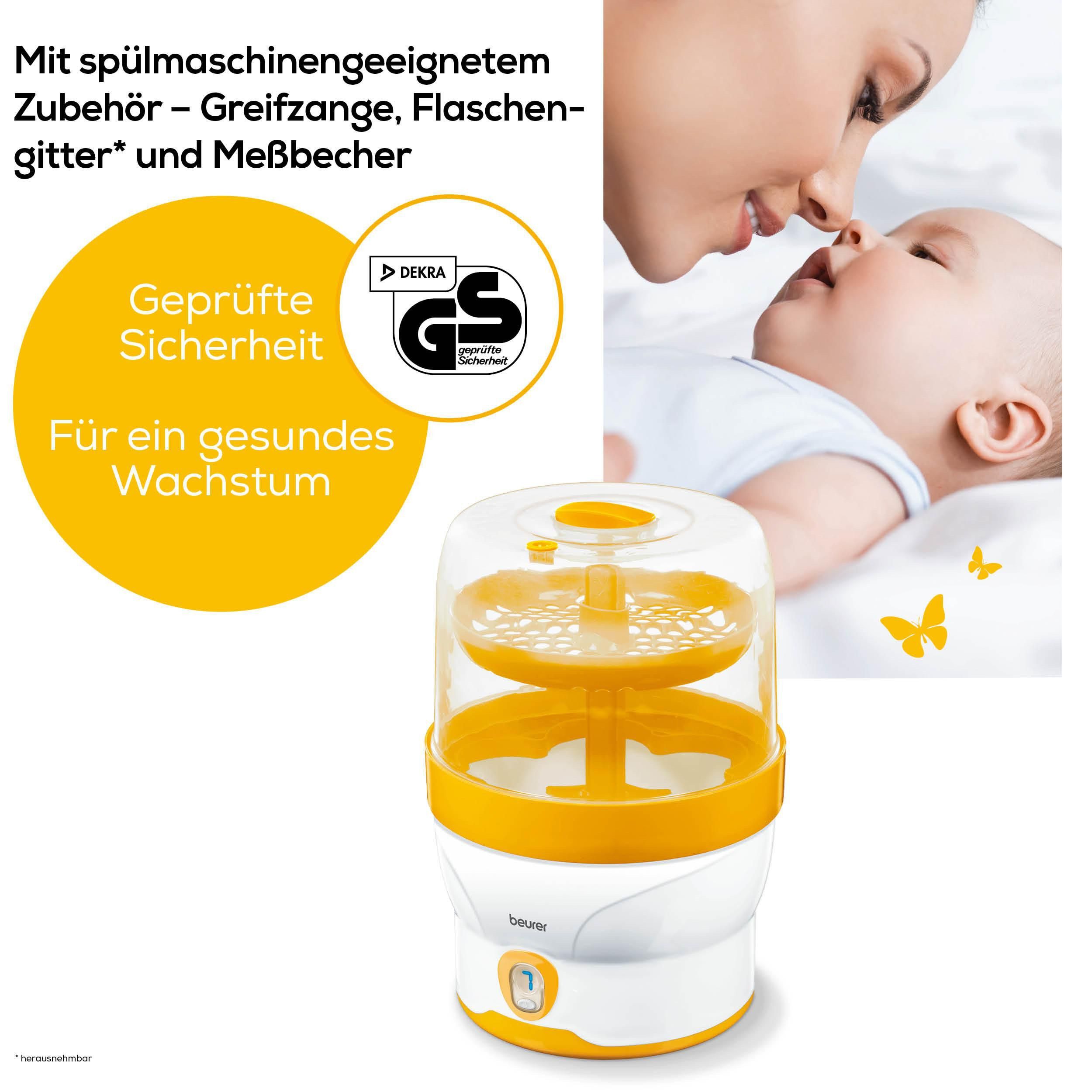 BEURER Dampfsterilisator BY 76 zur Beseitigung von Haushaltsbakterien, Desinfiziert 6 Fläschchen und Zubehör in 7 Minuten – Bild 5 von 5