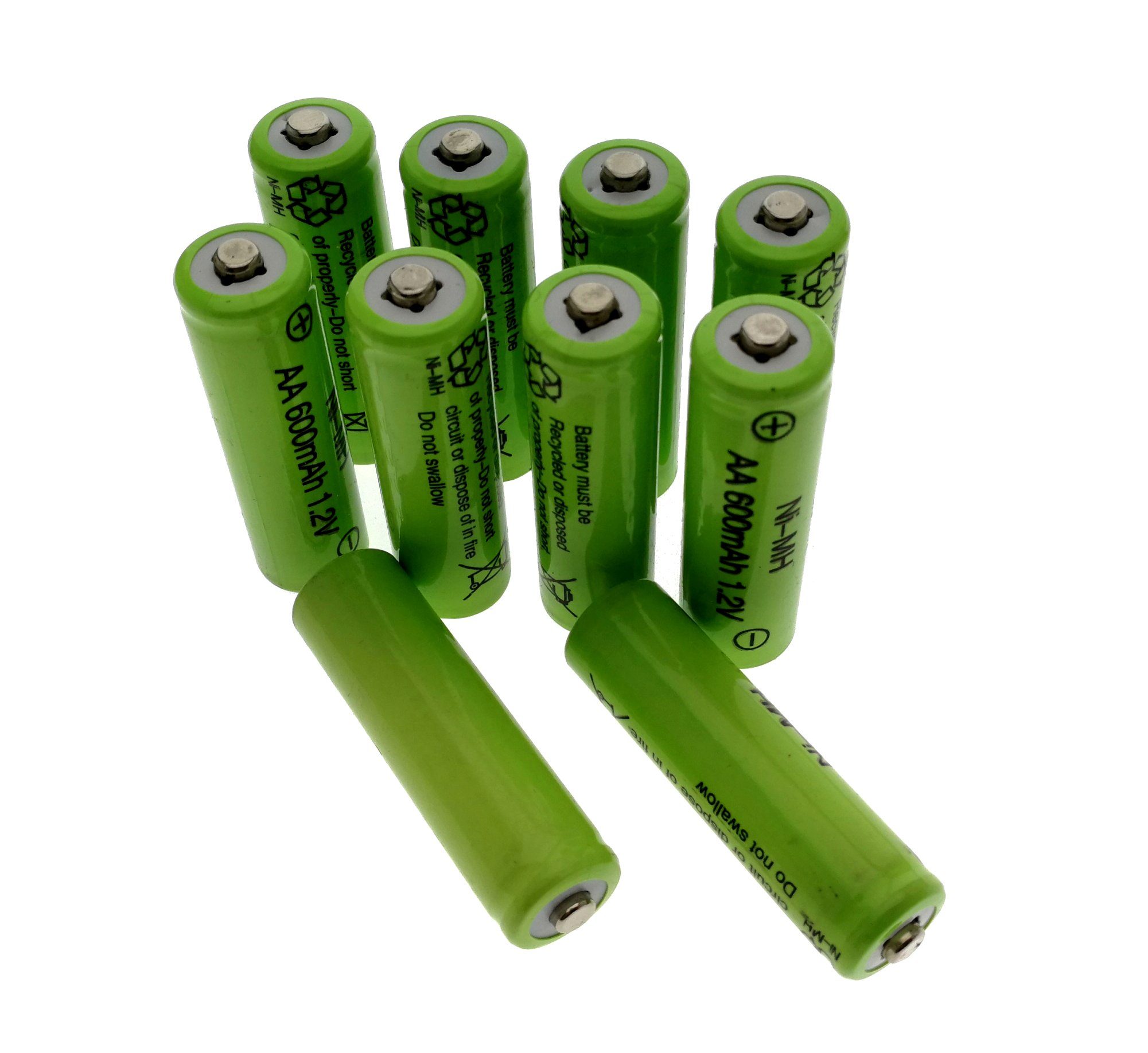 TRANGO Solarakkus 600 mAh, 1010-AA 10er Pack Akku NI-MH AA 1.2 V für Solarleuchte aufladbar