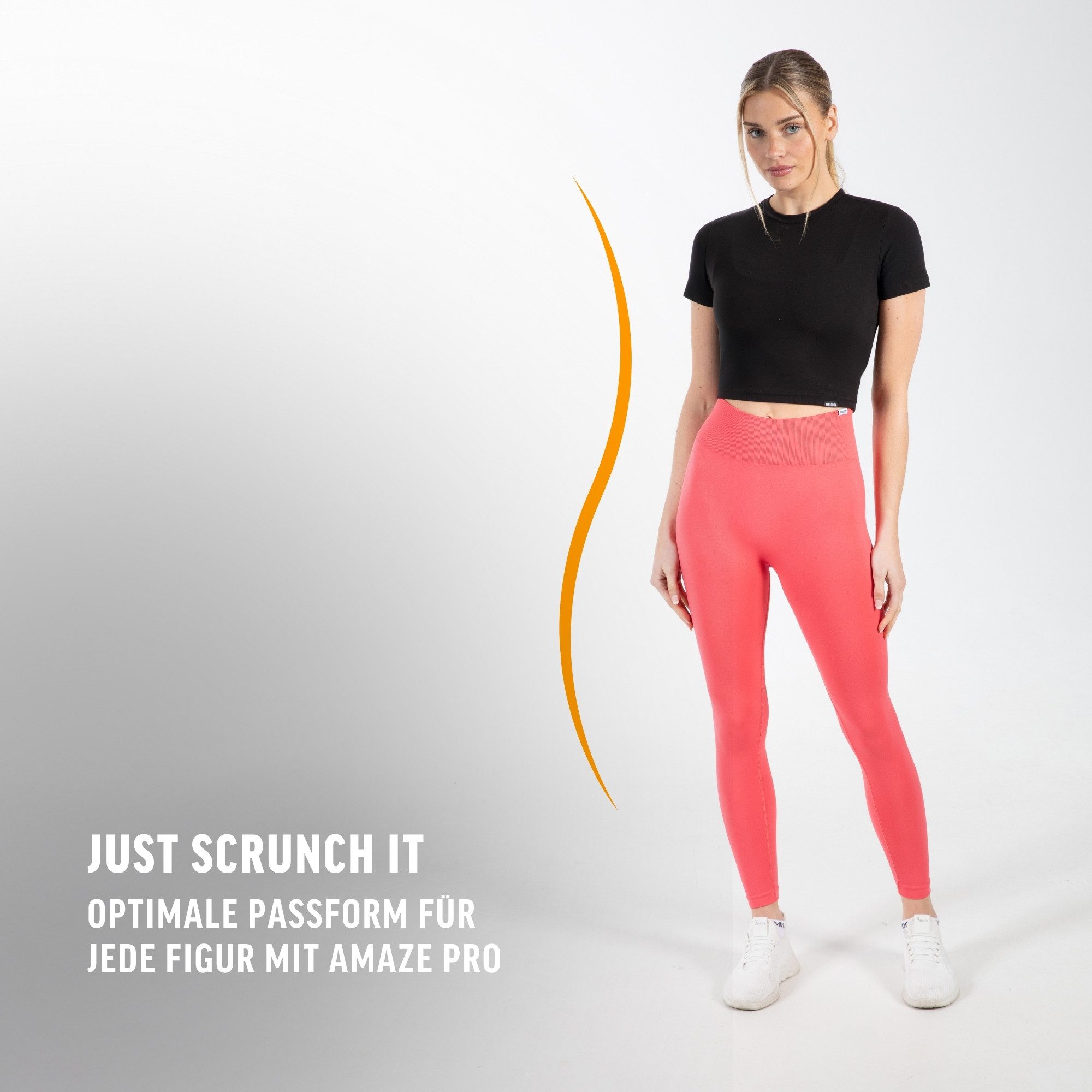 Smilodox Leggings Amaze Scrunch Pro, High Waist Booty Scrunch Yoga & Fitnesshose Shaped Fit Squatproof Push Up Trainingshose Gym Alltag Figurformend