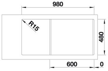 Blanco Edelstahlspüle CLASSIMO 6 S-IF, eckig, 50/100 cm, (1 St), erhältlich in mehreren Farben, inkl Multifunktionsschale aus Edelstahl