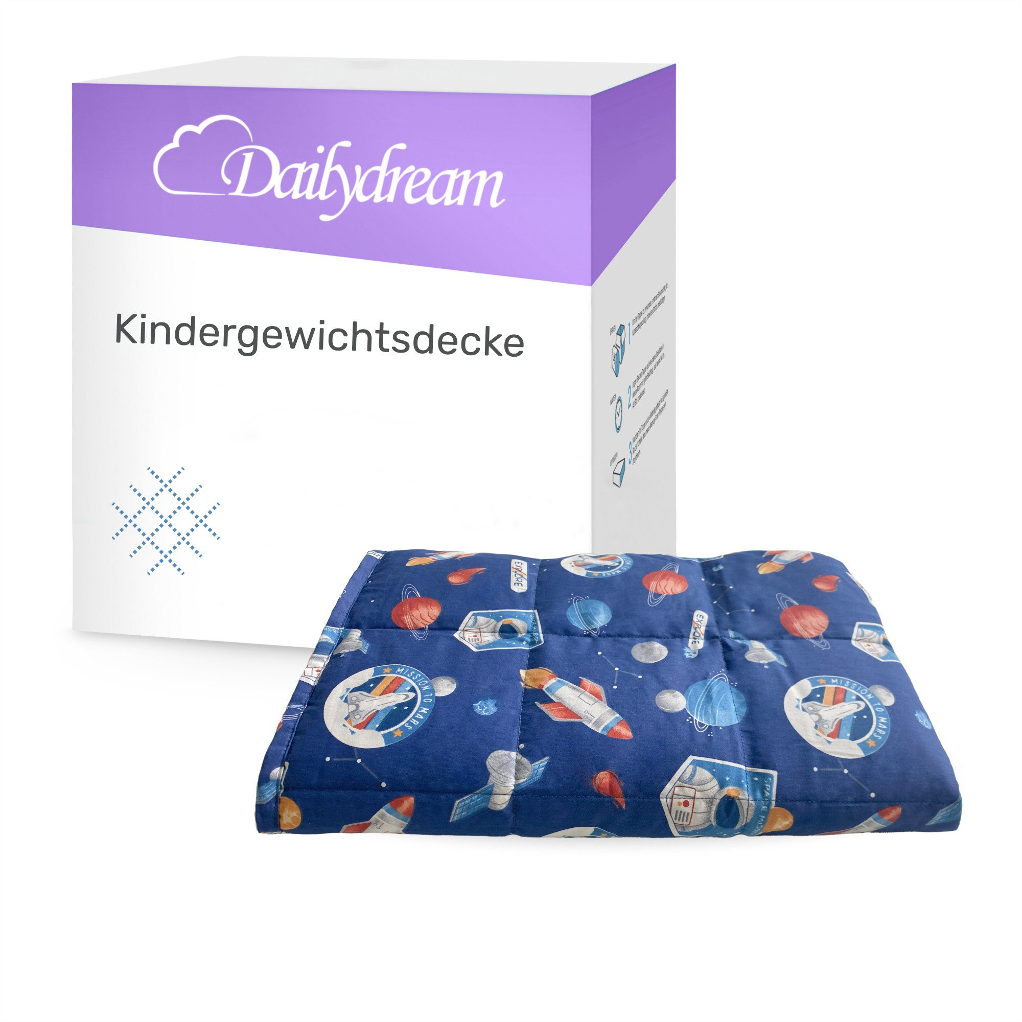 Dailydream Gewichtsdecke für Kinder, beschwerte Decke, Baumwolle oder Fleece, Füllung: Glasperlen, Gleichmäßige Gewichtsverteilung, doppelte Nähte, Handwäsche möglich