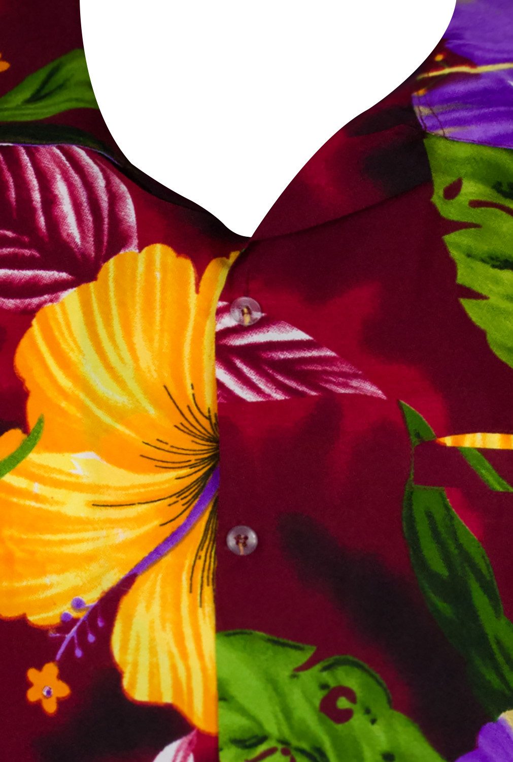 King Kameha Hawaiihemd Big Flower Funky Hawaii-Hemd Kurzarm Front-Tasche Stylish Unisex