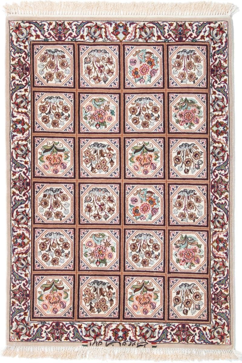 Orientteppich Isfahan Seidenkette 71x102 Handgeknüpfter Orientteppich, Nain Trading, rechteckig, Höhe: 6 mm