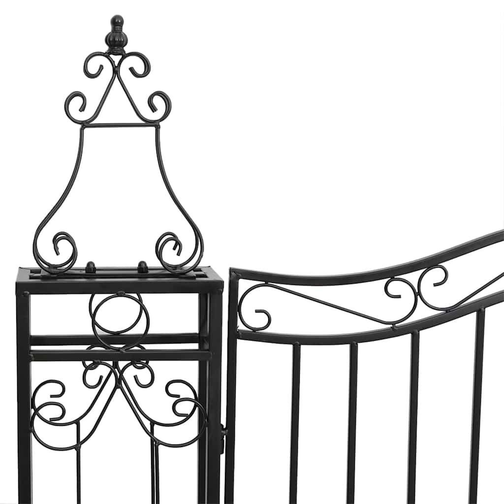 furnicato Gartentor Dekoratives aus Schmiedeeisen 121x8x100 cm Schwarz, Korrosionsbeständige Pforte mit Bolzenverriegelung für die Terrasse – Bild 4 von 5