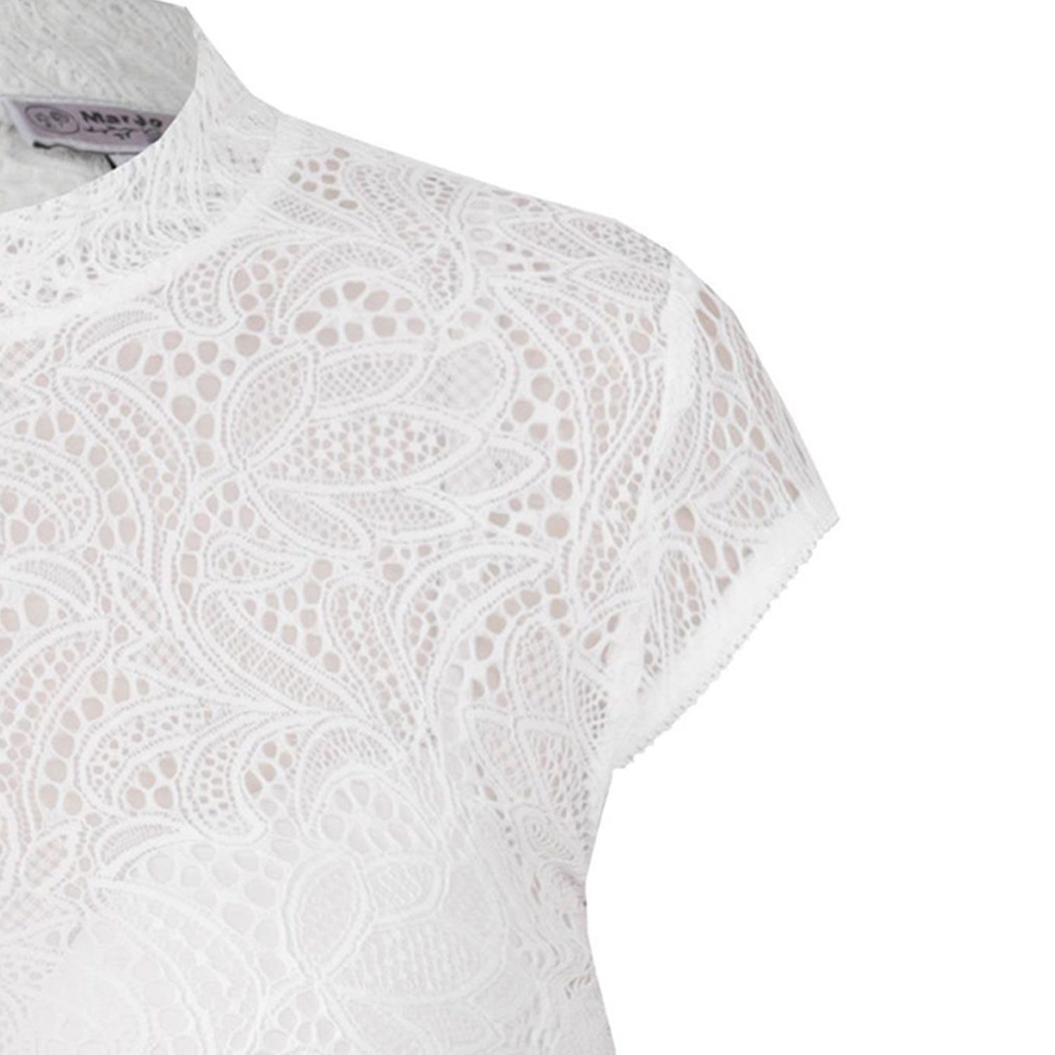 MarJo Dirndlbluse 'Eberfing' Kurzarm, Offwhite