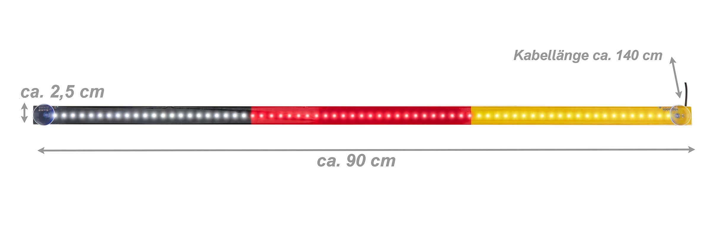 All Ride LED Lichtleiste LKW LED Innenleuchte in den deutschen Nationalfarben, Fahrerhausbeleuchtung, LED fest integriert, weiß, LKW LED-Lichtleiste in schwarz, rot, gold
