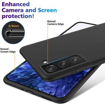 CoolGadget Handyhülle Black Series Handy Hülle für Samsung Galaxy S21 6,2 Zoll, Edle Silikon Schlicht Robust Schutzhülle für Samsung S21 Hülle