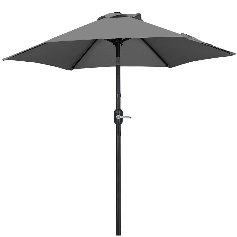 Yaheetech Sonnenschirm Φ 226/269/294 cm, Garten- und Marktschirm mit 6 Metallstreben für Balkon/Terrasse/Garten