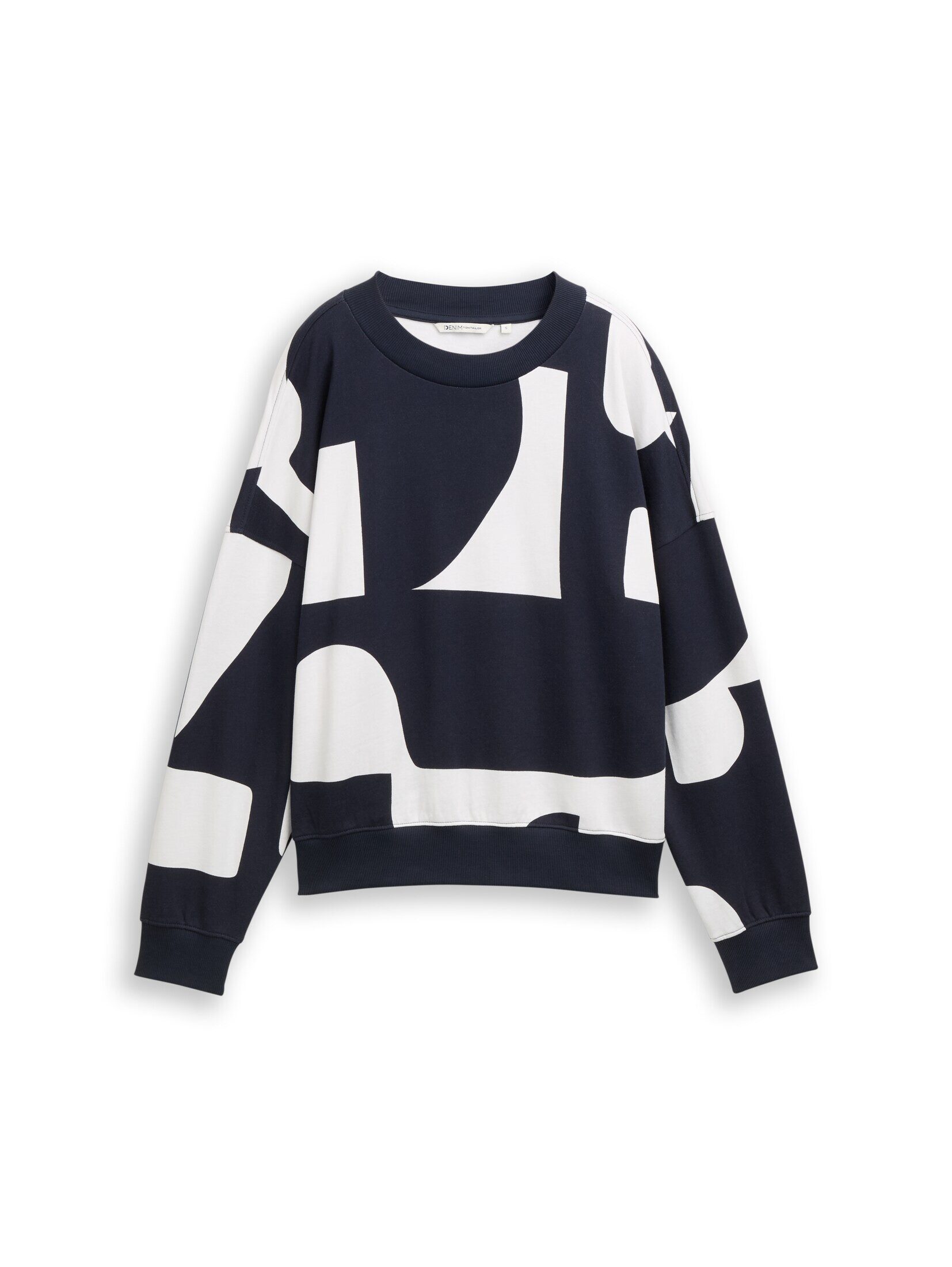 TOM TAILOR Denim Sweatshirt Strick & Sweatshirts Loose Fit Sweatshirt mit Muster – Bild 2 von 5
