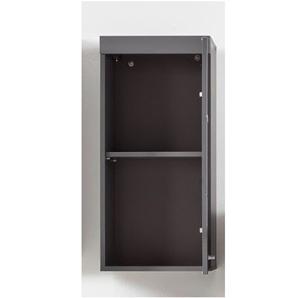 trendteam Hängeschrank Amanda Badezimmerschrank Oberschrank Badmöbel Grau Hochglanz 37 x 77 x 23 cm
