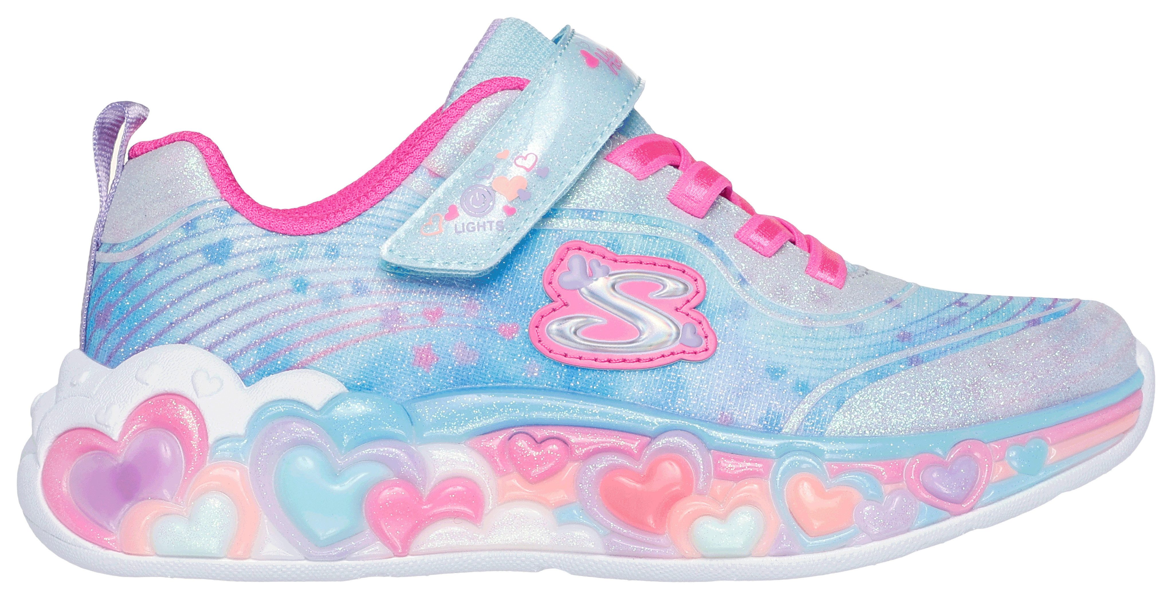 Skechers ETERNAL HEART LIGHTS Sneaker Blink,-Klettschuh mit Herz-Applikation, Größenschablone zum Download – Bild 5 von 5