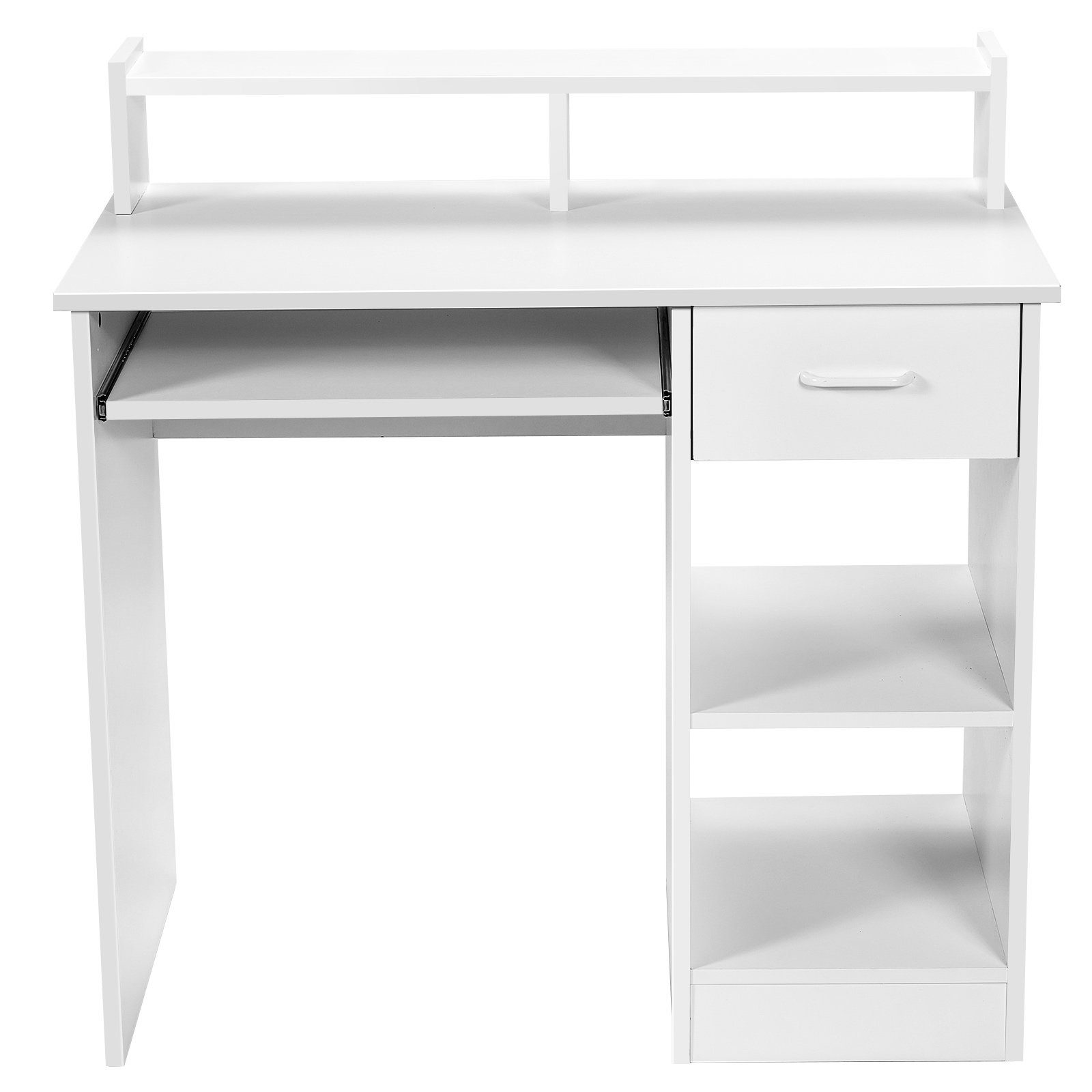 x 91,5cm 90 Schreibtisch, Ablage, COSTWAY x Weiß mit 48