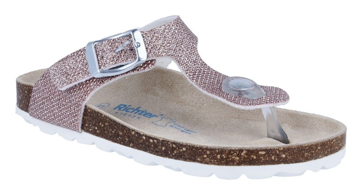 Richter Bio WMS: weit Zehentrenner Sandale mit Glitzer, Größenschablone zum günstig online kaufen