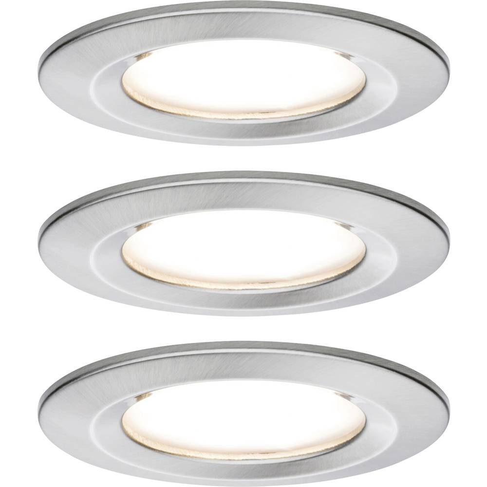 Paulmann LED Einbauleuchte LED Einbauleuchte Coin Basisset starr IP44 rund 78mm Coin 93458, Geringe Einbautiefe