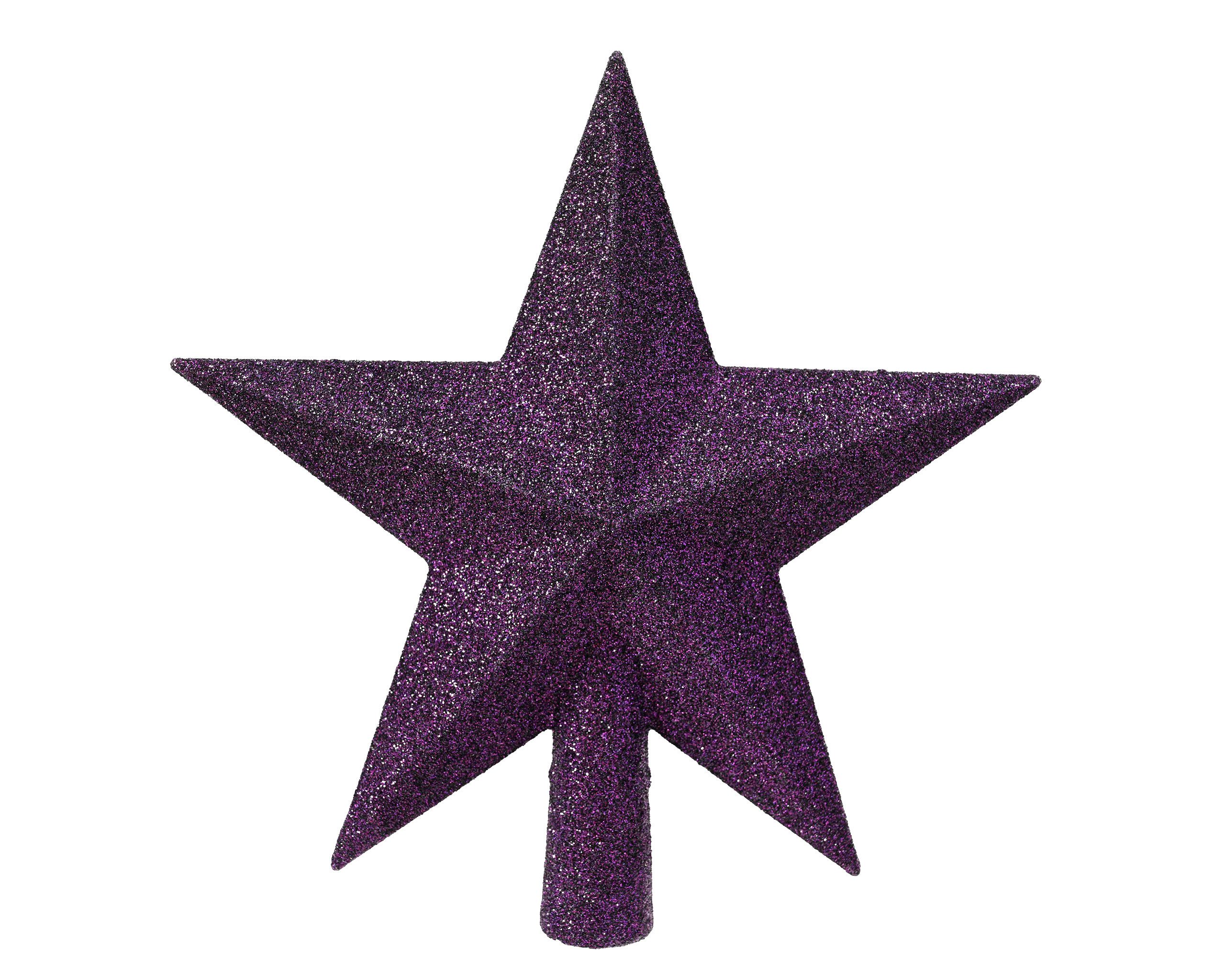 Kaemingk Christbaumspitze, Christbaumspitze Stern mit Glitzer 19cm Kunststoff - Feige
