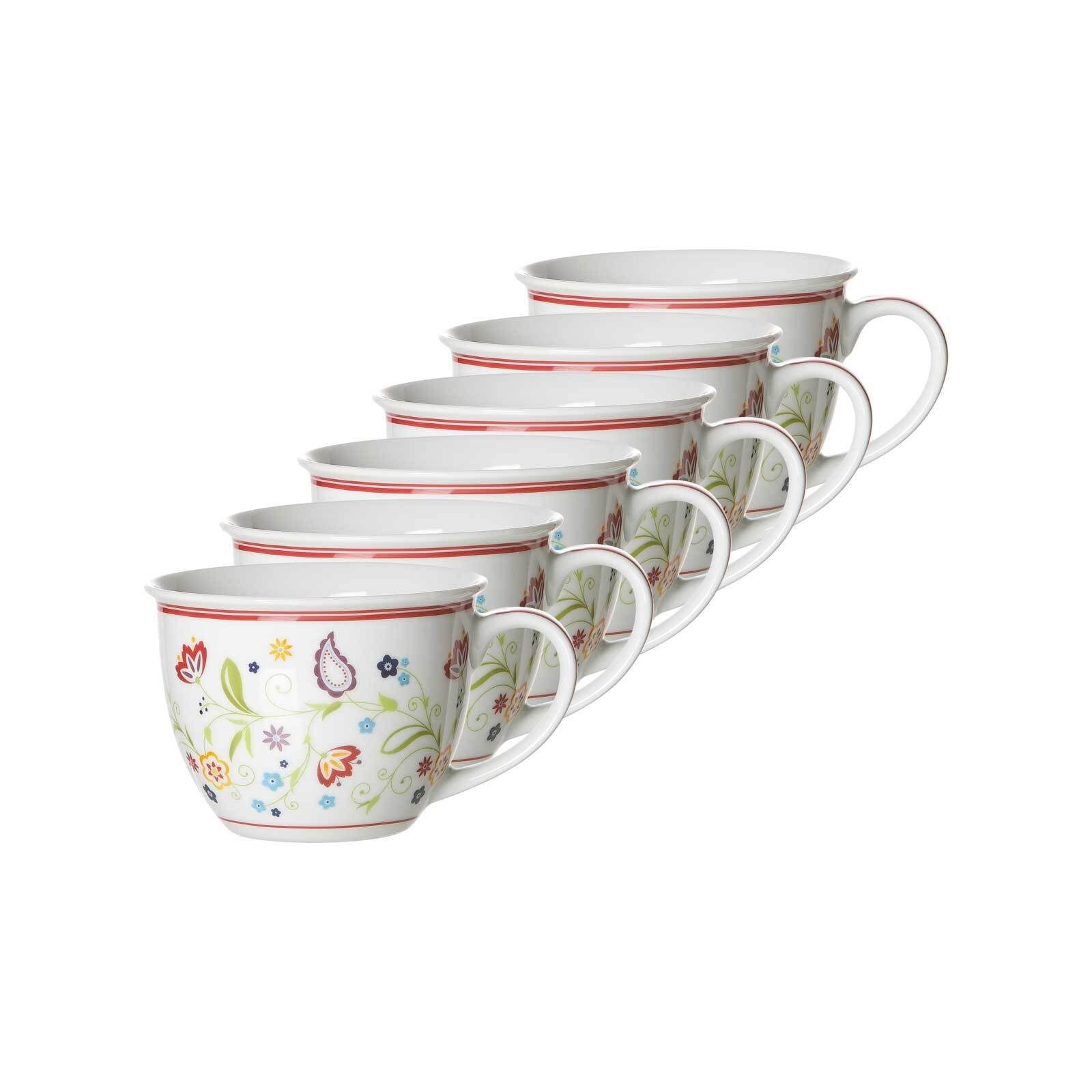 Ritzenhoff & Breker Tasse Shanti Jumbotassen 350 ml 6er Set, 6-tlg., Porzellan