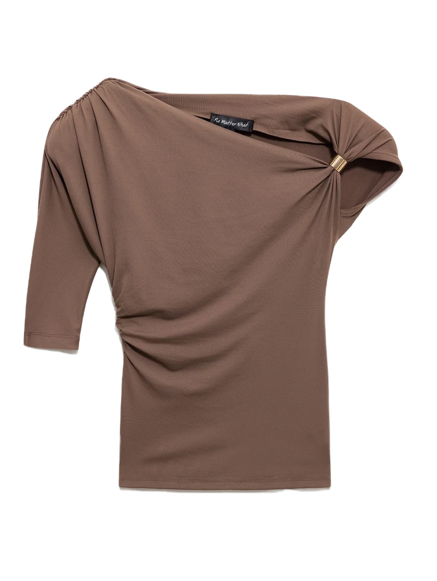 Blusentop Bluse mit asymmetrischem Ausschnitt