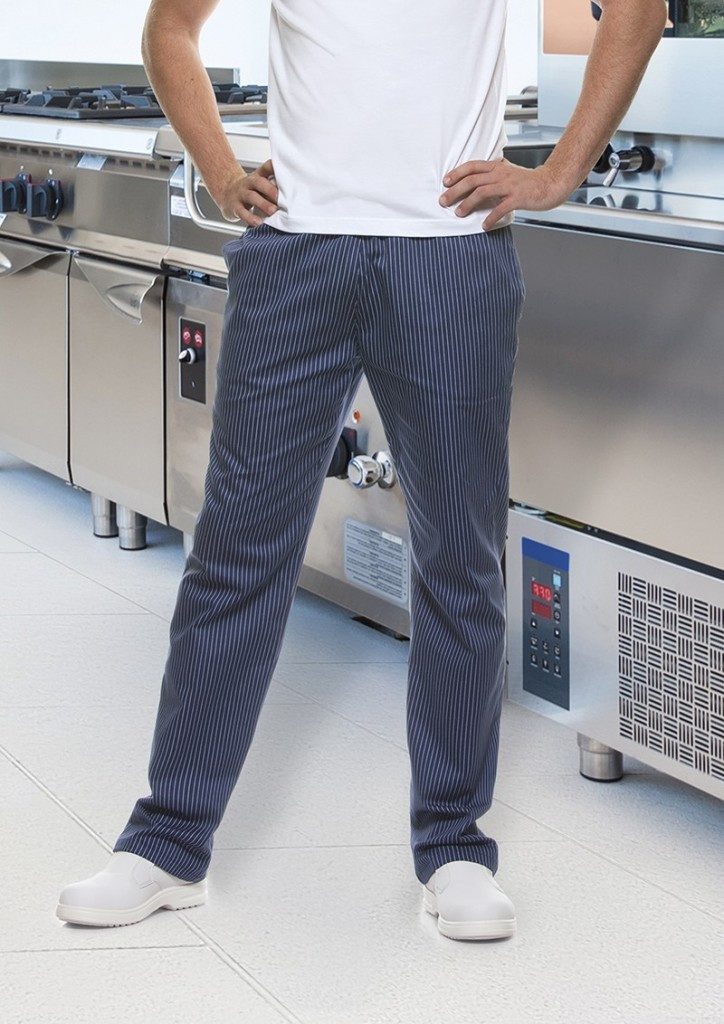 Karlowsky Fashion Arbeitshose KARLOWSKY Herren Schlupf / Kochhose CARLO Marine Nadelstreifen