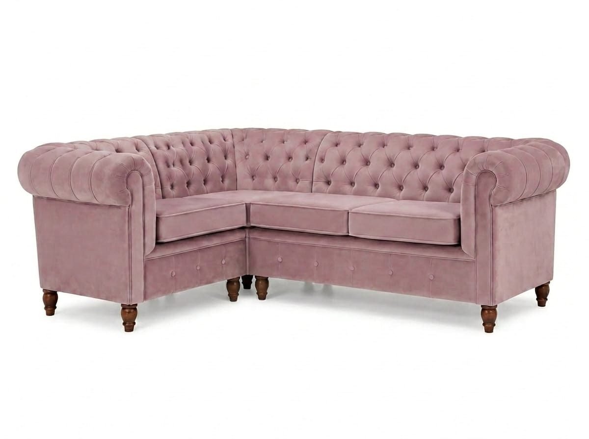 JVmoebel Chesterfield-Sofa Rosa Chesterfield-Ecksofa Hochwertiges Polstersofa für Wohnzimmer, 1 Teile, Made in Europa