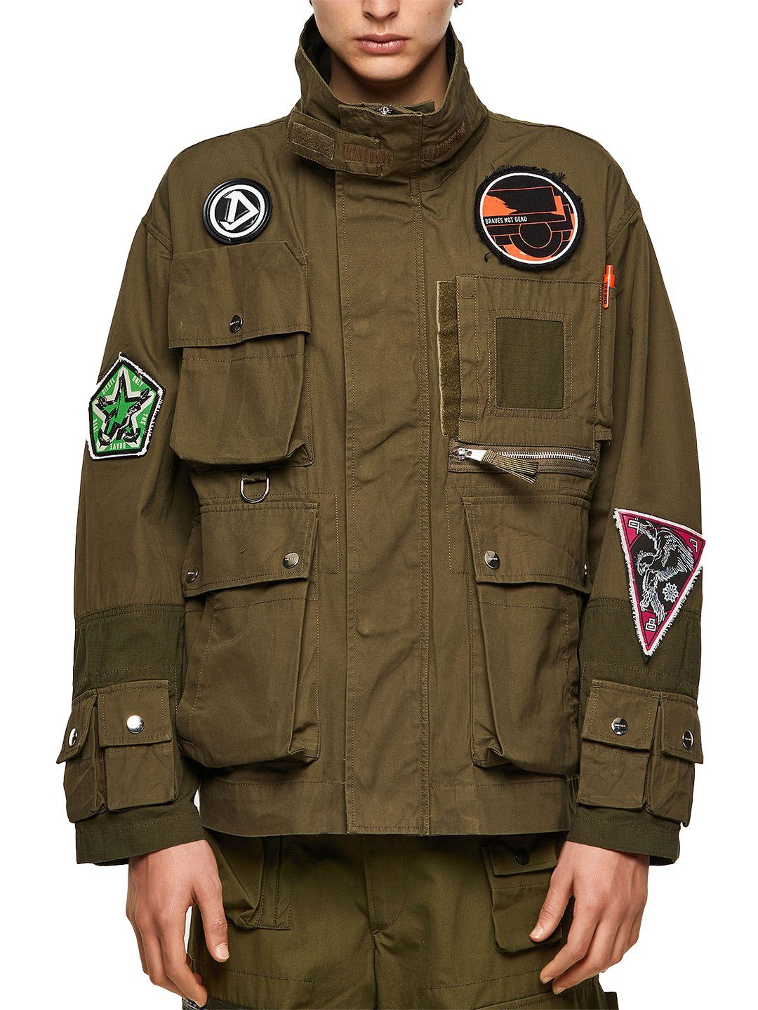 Diesel Military-Jacke Feldjacke im Military-Stil mit Patches - J-BATTLE - G günstig online kaufen
