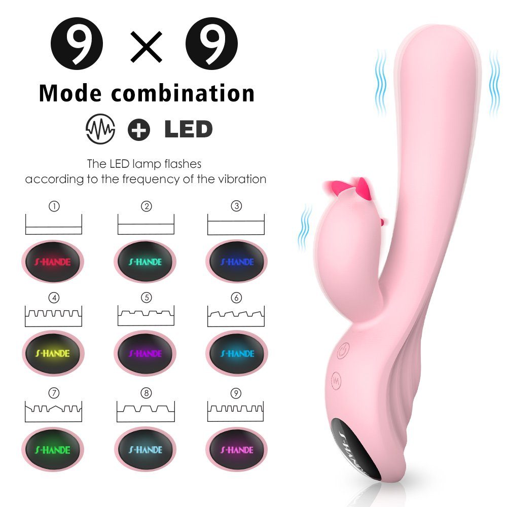 Fuchs S-Hand Rabbit-Vibrator 9 kleine 2-tlg), und x (Packung, für Klitoris Sie G-punkt 9 Plume Modi, Stimulation Modi Vibratoren 9x9