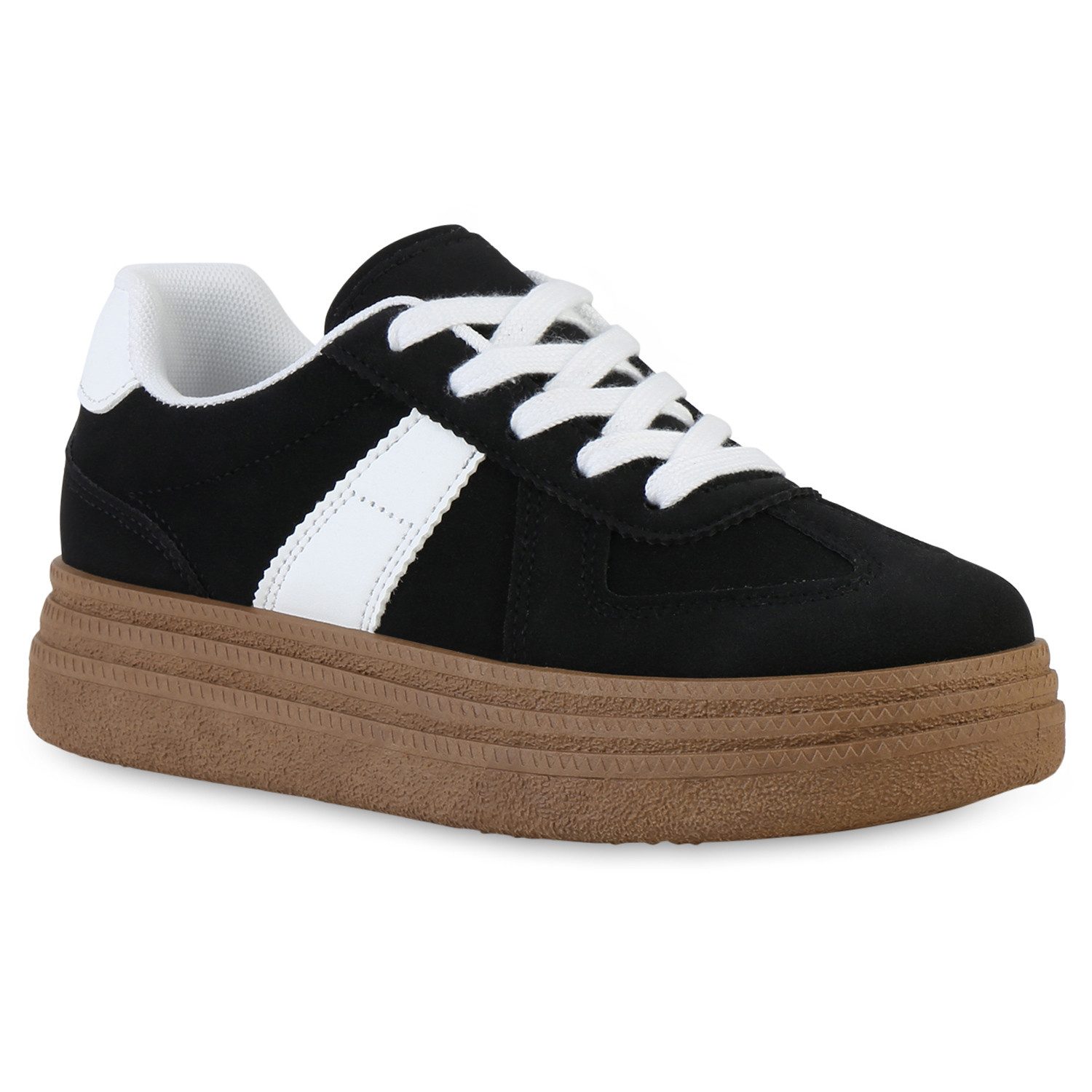 VAN HILL 841532 Plateausneaker Damen Plateau Sneaker Schnürer Basic Freizei günstig online kaufen