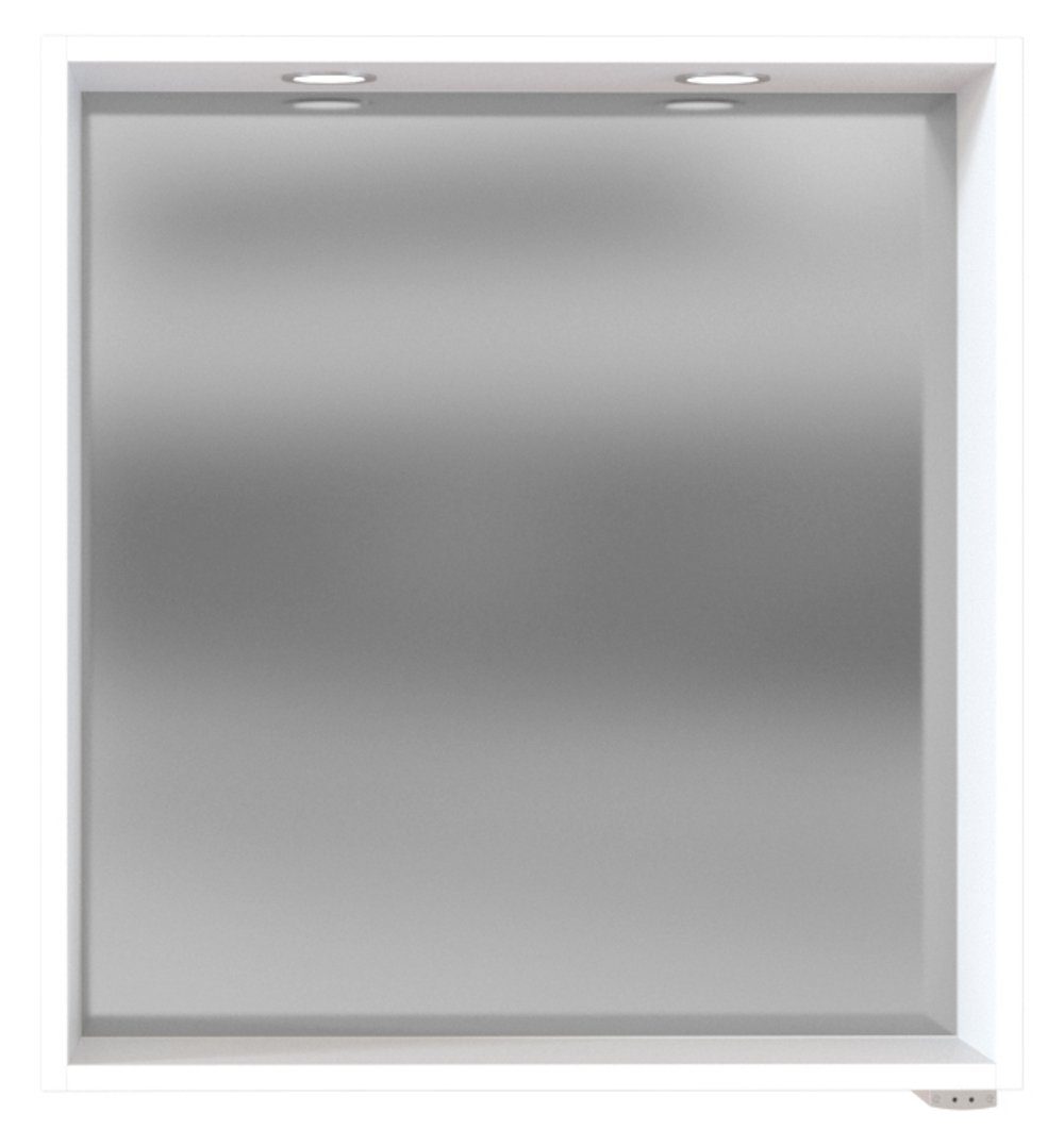 Basera® Badmöbel-Set Basera® Avola 90 cm breit, weiß, inkl. LED-Spiegelpaneel, Hängeschrank und Unterbeckenschran...