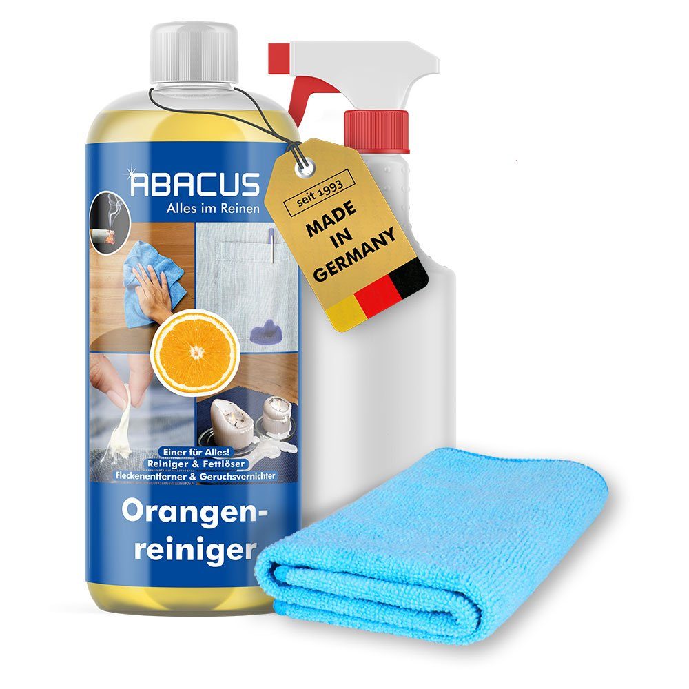 ABACUS Orangenreiniger Orange Reiniger Fleckenentferner Fettlöser Allzweckreiniger (Super Fettlöser, [4-St. Geruchsvernichter Extrem Kraftvoll) | Allzweckreiniger